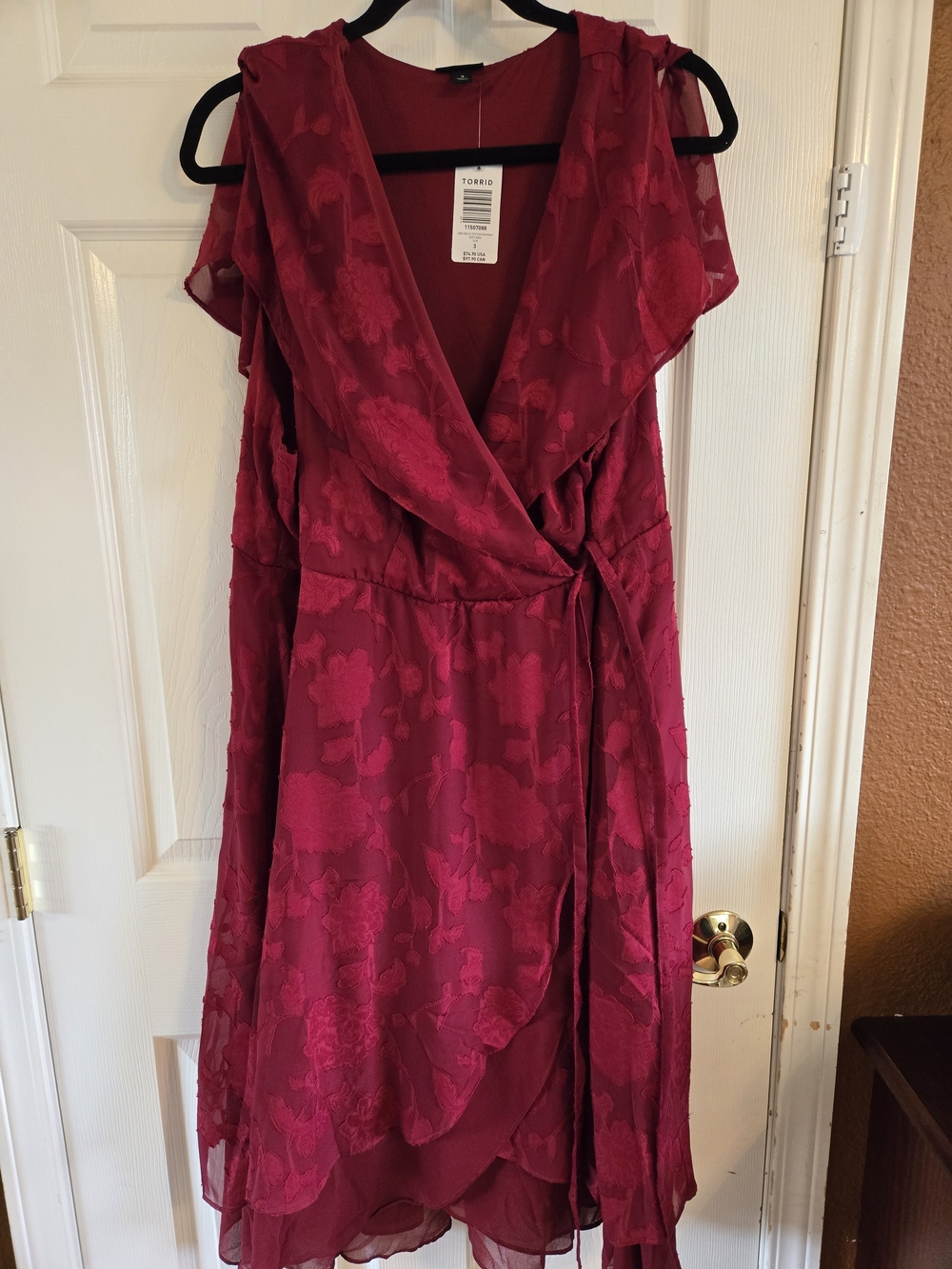 torrid Berry Floral Wrap Midi Dress